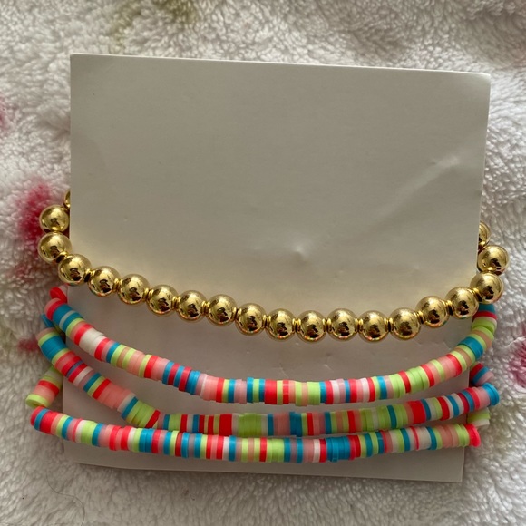 Valentines day multicolor beaded bracelet set . - Picture 2 of 2